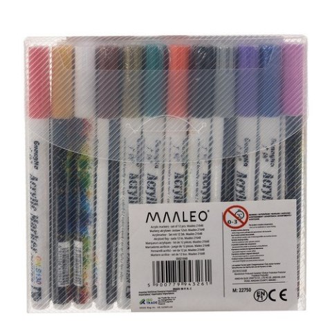 Markery akrylowe- zestaw 12szt. Maaleo 21648 Markery akrylowe- zestaw 12szt. Maaleo 21648