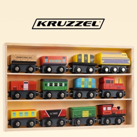 Kolejka drewniana- pociąg 12szt. Kruzzel 23522 Kolejka drewniana- pociąg 12szt. Kruzzel 23522