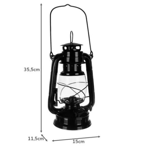 Lampa naftowa czarna 24cm Lampa naftowa czarna 24cm